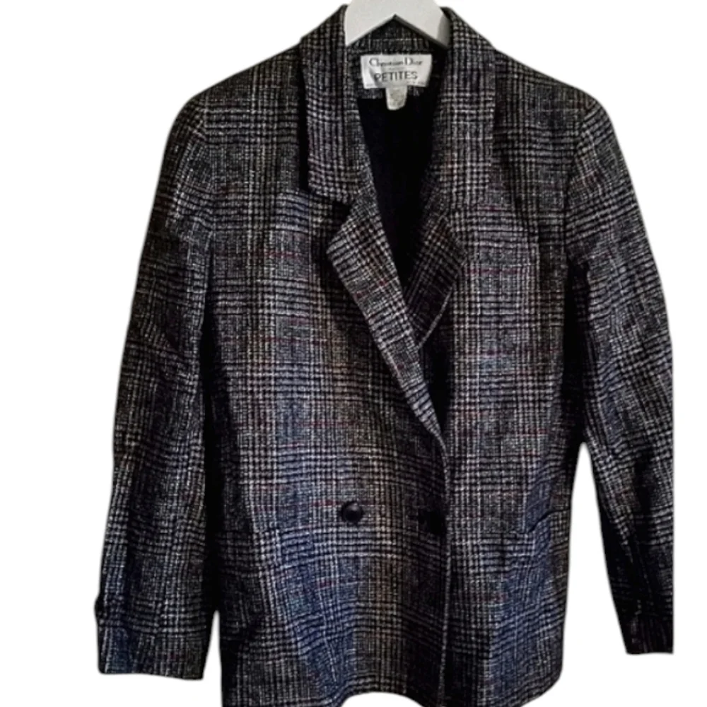 ∆ Lady’s CHRISTIAN DIOR Separates | Black/Red/White Tweed Blazer | Size: 12P